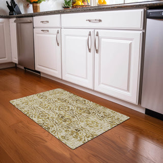 Piper Looms Mayfield Floral AMF868 Gold Machine Washable Area Rug Scatter Lifestyle Image Feature