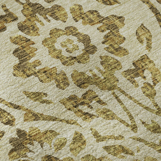 Piper Looms Mayfield Floral AMF868 Gold Machine Washable Area Rug Swatch Image