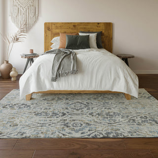 Piper Looms Mayfield Floral AMF868 Gray Machine Washable Area Rug Lifestyle Image Feature