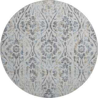 Piper Looms Mayfield Floral AMF868 Gray Machine Washable Area Rug Round Main Image