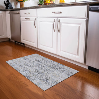 Piper Looms Mayfield Floral AMF868 Gray Machine Washable Area Rug Scatter Lifestyle Image Feature