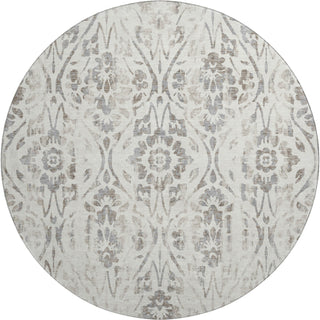 Piper Looms Mayfield Floral AMF868 Ivory Machine Washable Area Rug Round Main Image
