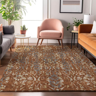 Piper Looms Mayfield Floral AMF868 Paprika Machine Washable Area Rug Lifestyle Image Feature