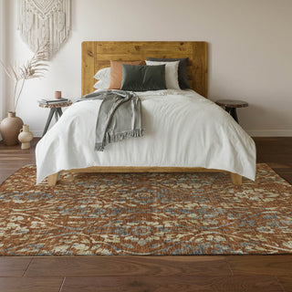 Piper Looms Mayfield Floral AMF868 Paprika Machine Washable Area Rug Lifestyle Image Feature