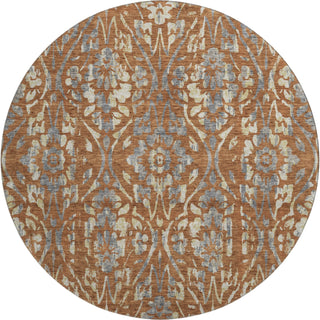 Piper Looms Mayfield Floral AMF868 Paprika Machine Washable Area Rug Round Main Image