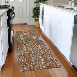 Piper Looms Mayfield Floral AMF868 Paprika Machine Washable Area Rug Runner Lifestyle Image Feature