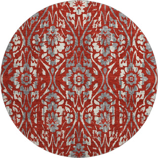 Piper Looms Mayfield Floral AMF868 Red Machine Washable Area Rug Round Main Image