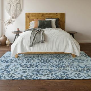 Piper Looms Mayfield Floral AMF868 Sky Machine Washable Area Rug Lifestyle Image Feature
