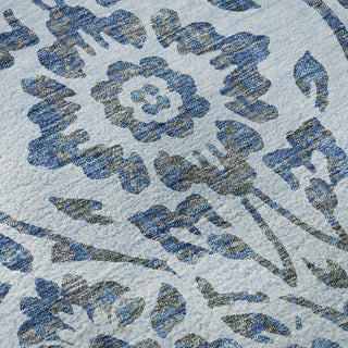 Piper Looms Mayfield Floral AMF868 Sky Machine Washable Area Rug Swatch Image