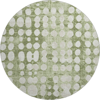 Piper Looms Mayfield Circles AMF869 Aloe Machine Washable Area Rug Round Main Image