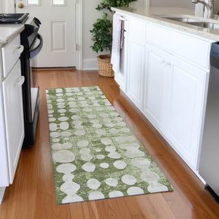 Piper Looms Mayfield Circles AMF869 Aloe Machine Washable Area Rug Runner Lifestyle Image Feature
