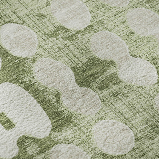 Piper Looms Mayfield Circles AMF869 Aloe Machine Washable Area Rug Swatch Image