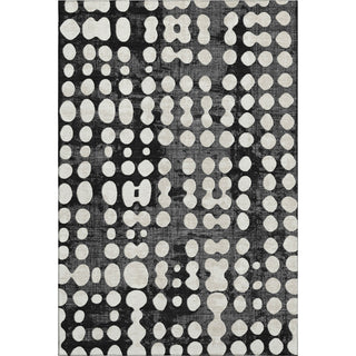 Piper Looms Mayfield Circles AMF869 Black Machine Washable Area Rug main image