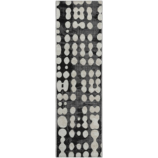Piper Looms Mayfield Circles AMF869 Black Machine Washable Area Rug Runner Main Image