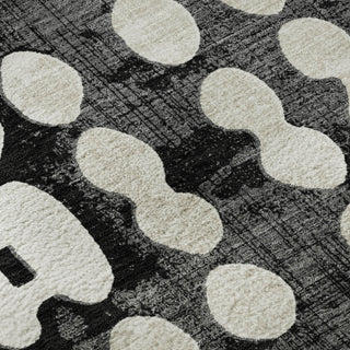 Piper Looms Mayfield Circles AMF869 Black Machine Washable Area Rug Swatch Image