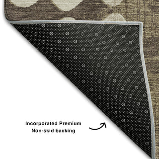 Piper Looms Mayfield Circles AMF869 Brown Machine Washable Area Rug Backing Image