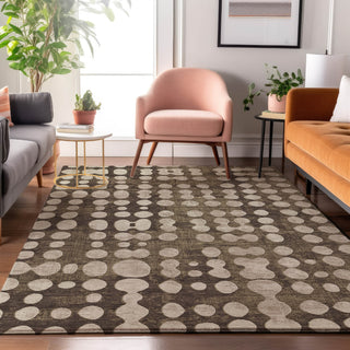 Piper Looms Mayfield Circles AMF869 Brown Machine Washable Area Rug Lifestyle Image Feature