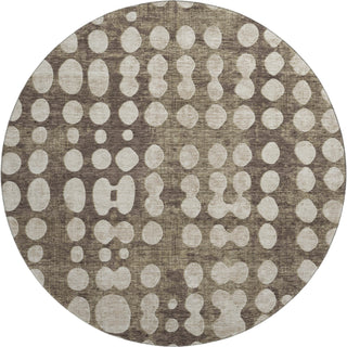 Piper Looms Mayfield Circles AMF869 Brown Machine Washable Area Rug Round Main Image