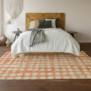 Piper Looms Mayfield Circles AMF869 Coral Machine Washable Area Rug Lifestyle Image Feature