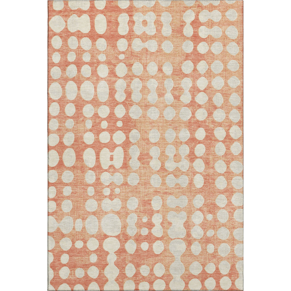 Piper Looms Mayfield Circles AMF869 Coral Machine Washable Area Rug main image
