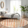 Piper Looms Mayfield Circles AMF869 Coral Machine Washable Area Rug Round Lifestyle Image Feature