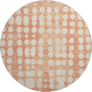 Piper Looms Mayfield Circles AMF869 Coral Machine Washable Area Rug Round Main Image