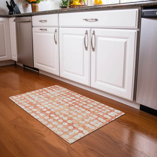 Piper Looms Mayfield Circles AMF869 Coral Machine Washable Area Rug Scatter Lifestyle Image Feature