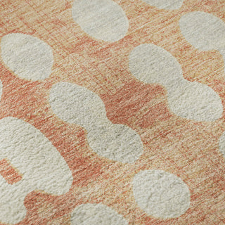 Piper Looms Mayfield Circles AMF869 Coral Machine Washable Area Rug Swatch Image