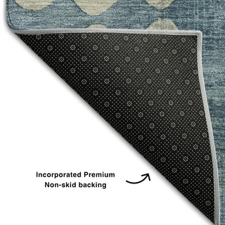 Piper Looms Mayfield Circles AMF869 Denim Machine Washable Area Rug Backing Image