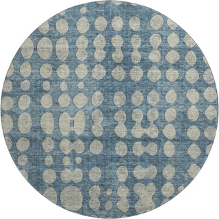 Piper Looms Mayfield Circles AMF869 Denim Machine Washable Area Rug Round Main Image