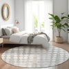 Piper Looms Mayfield Circles AMF869 Gray Machine Washable Area Rug Round Lifestyle Image Feature