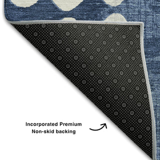 Piper Looms Mayfield Circles AMF869 Navy Machine Washable Area Rug Backing Image