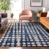 Piper Looms Mayfield Circles AMF869 Navy Machine Washable Area Rug Lifestyle Image Feature