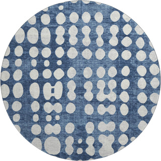 Piper Looms Mayfield Circles AMF869 Navy Machine Washable Area Rug Round Main Image