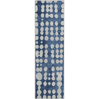 Piper Looms Mayfield Circles AMF869 Navy Machine Washable Area Rug Runner Main Image