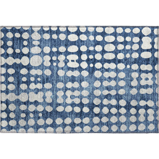 Piper Looms Mayfield Circles AMF869 Navy Machine Washable Area Rug Scatter Main Image