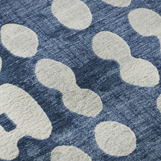 Piper Looms Mayfield Circles AMF869 Navy Machine Washable Area Rug Swatch Image