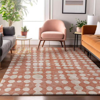 Piper Looms Mayfield Circles AMF869 Salmon Machine Washable Area Rug Lifestyle Image Feature