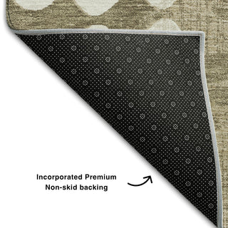 Piper Looms Mayfield Circles AMF869 Taupe Machine Washable Area Rug Backing Image