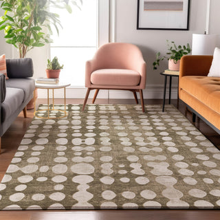 Piper Looms Mayfield Circles AMF869 Taupe Machine Washable Area Rug Lifestyle Image Feature