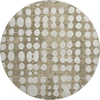 Piper Looms Mayfield Circles AMF869 Taupe Machine Washable Area Rug Round Main Image