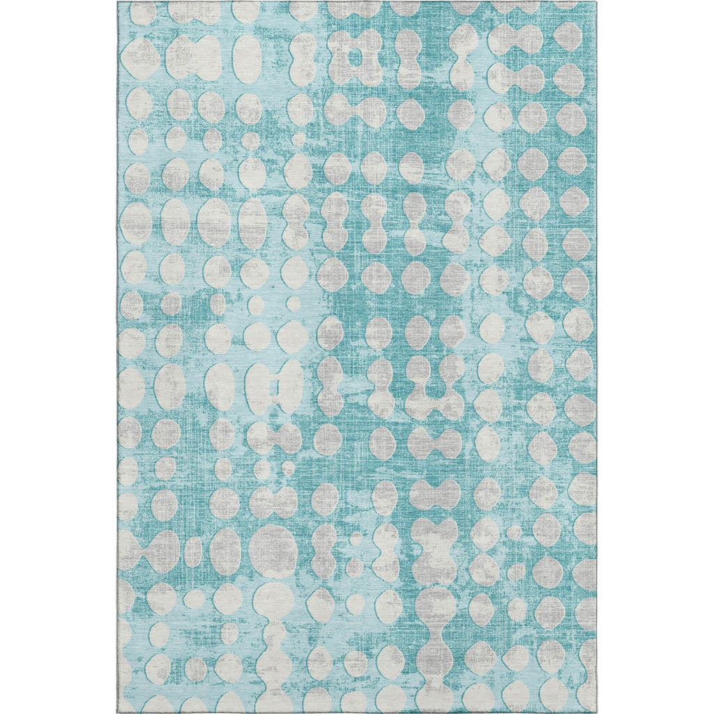 Piper Looms Mayfield Circles AMF869 Teal Machine Washable Area Rug main image