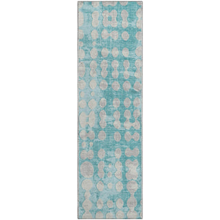 Piper Looms Mayfield Circles AMF869 Teal Machine Washable Area Rug Runner Main Image