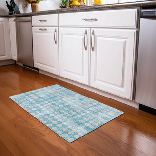 Piper Looms Mayfield Circles AMF869 Teal Machine Washable Area Rug Scatter Lifestyle Image Feature