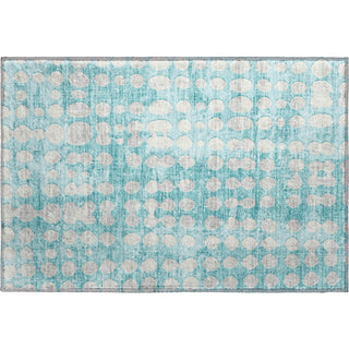 Piper Looms Mayfield Circles AMF869 Teal Machine Washable Area Rug Scatter Main Image