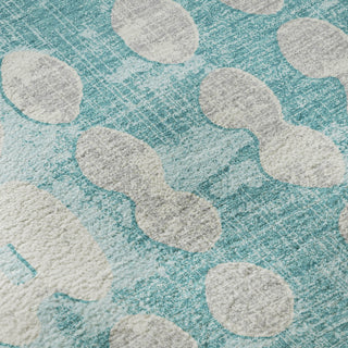 Piper Looms Mayfield Circles AMF869 Teal Machine Washable Area Rug Swatch Image