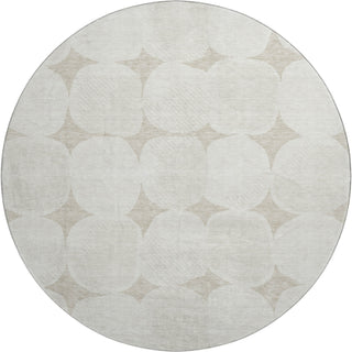 Piper Looms Mayfield Circles AMF870 Beige Machine Washable Area Rug Round Main Image