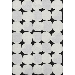Piper Looms Mayfield Circles AMF870 Black Machine Washable Area Rug main image