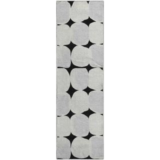 Piper Looms Mayfield Circles AMF870 Black Machine Washable Area Rug Runner Main Image