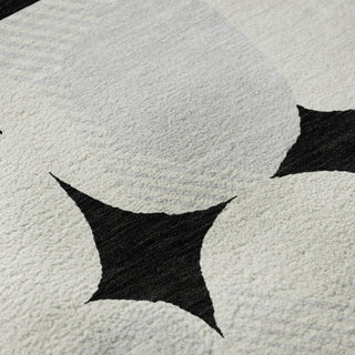 Piper Looms Mayfield Circles AMF870 Black Machine Washable Area Rug Swatch Image